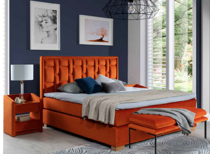 Upholstered bed Beds Bed Upholstery Leather Textile Designer Boxspring Beds Hotel